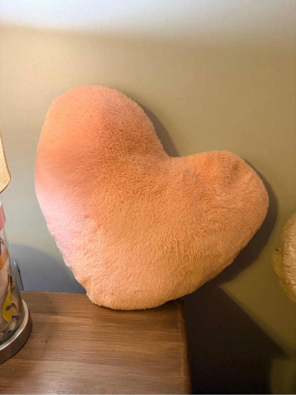 Textured pink Heart Throw Pillow with Pom Trim and pink heart pillow